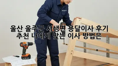 울산 울주군 서생면 용달이사 후기 추천: 나에게 맞는 이사 방법은?