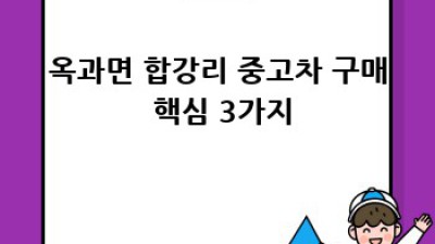 곡성군 옥과면 합강리 중고차 가격 비교 완벽 가이드